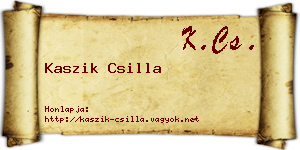 Kaszik Csilla névjegykártya